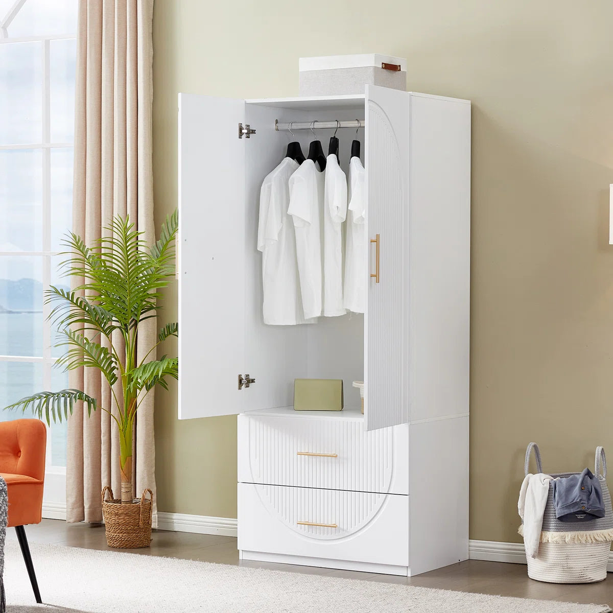 Ruthy Solid Manufactured Wood Armoire