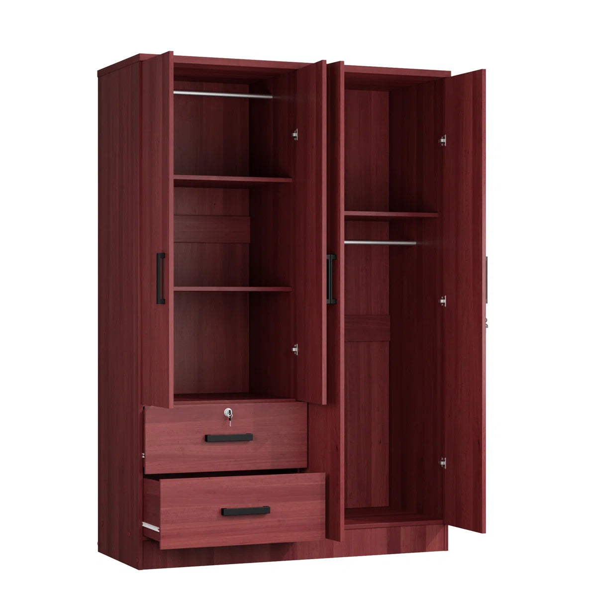 Apollonios Solum 47"Wide Armoire Wardrobe Closet For Hanging With 2 Drawers & Shelves