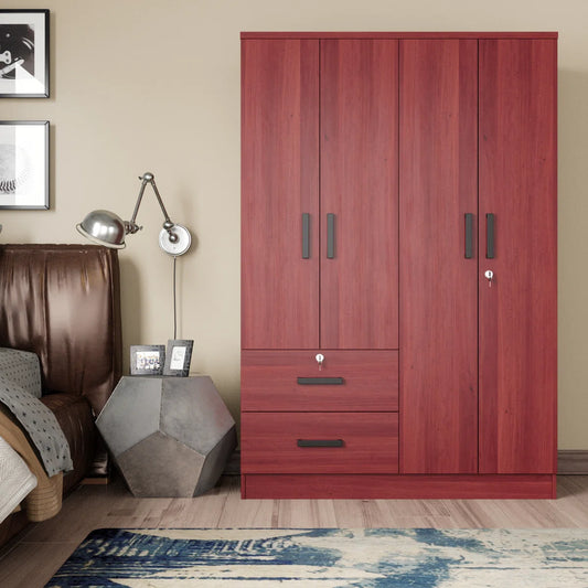 Apollonios Solum 47"Wide Armoire Wardrobe Closet For Hanging With 2 Drawers & Shelves