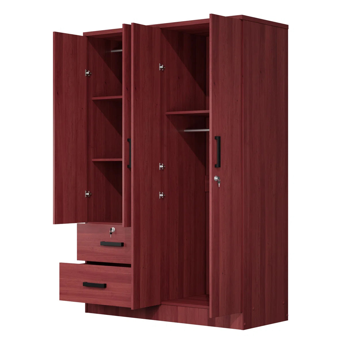 Apollonios Solum 47"Wide Armoire Wardrobe Closet For Hanging With 2 Drawers & Shelves