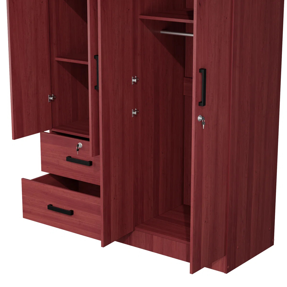 Apollonios Solum 47"Wide Armoire Wardrobe Closet For Hanging With 2 Drawers & Shelves
