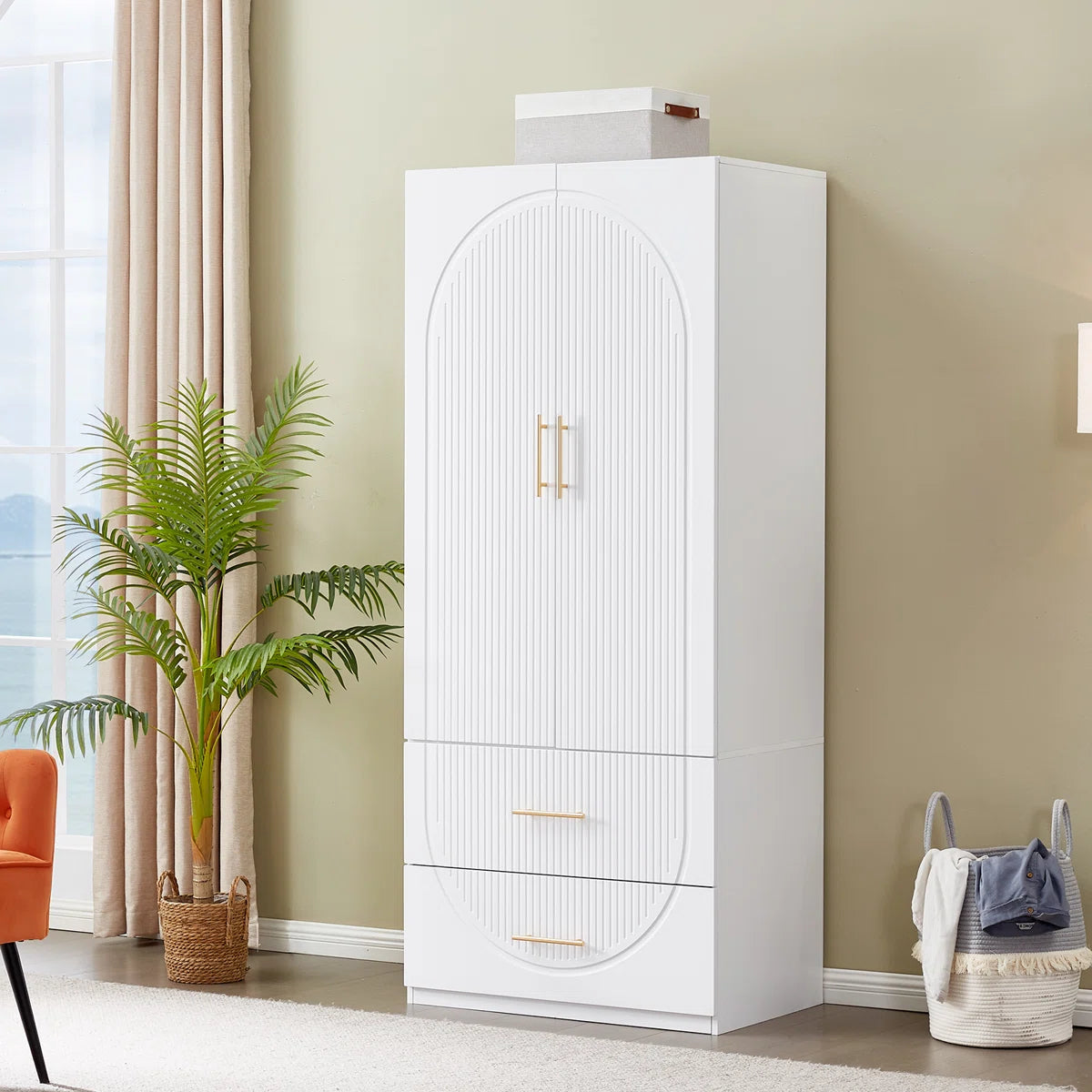 Ruthy Solid Manufactured Wood Armoire
