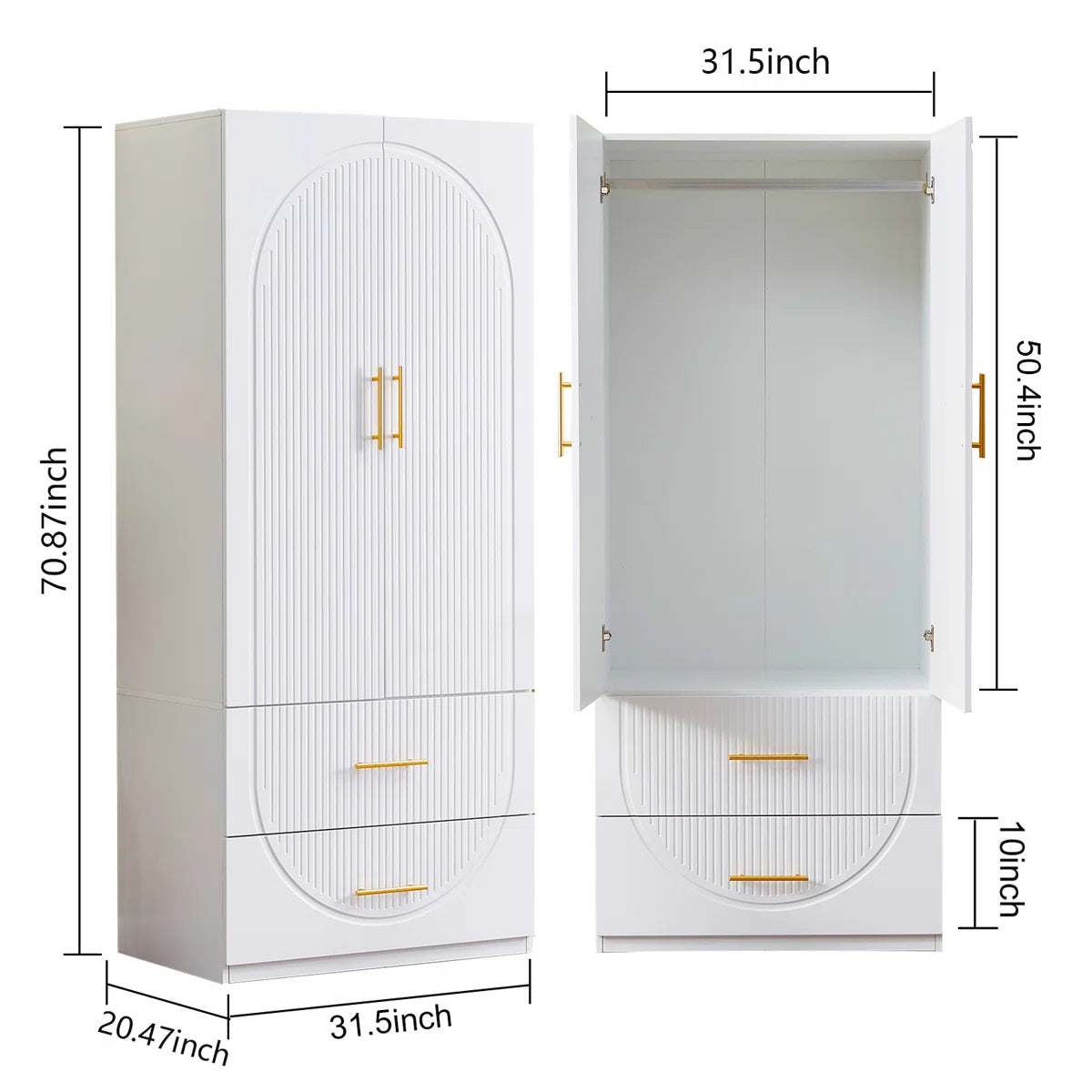 Ruthy Solid Manufactured Wood Armoire